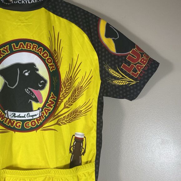 Lucky Labrador Brewing Mens Medium Short Sleeve Bike Jersey Zip Front Oregon - Picture 11 of 15